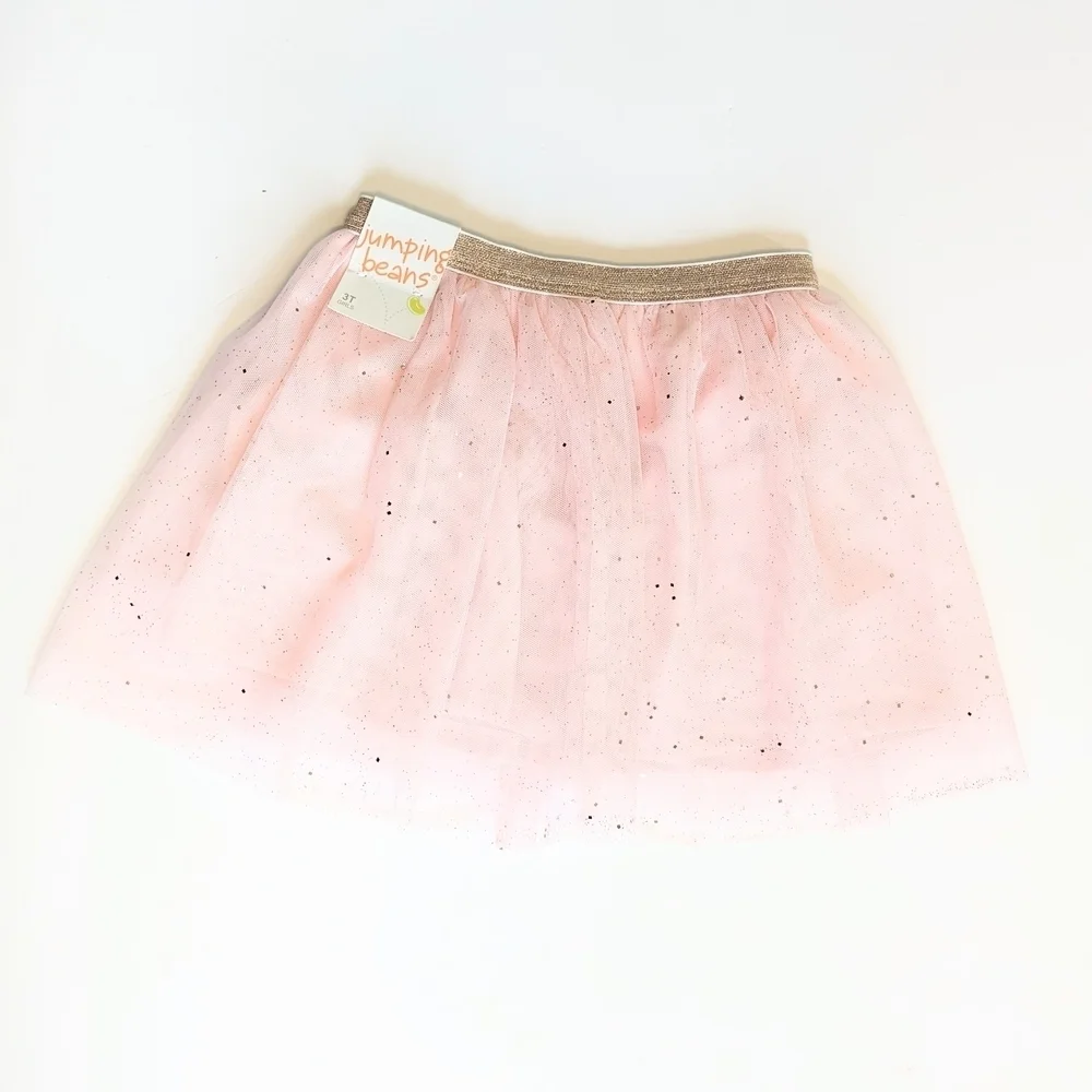Girls Jumping Bean Light Pink Tulle Skort with Shimmer